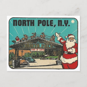 Postal North Pole New York Viaje por la Vintage Santa Pos
