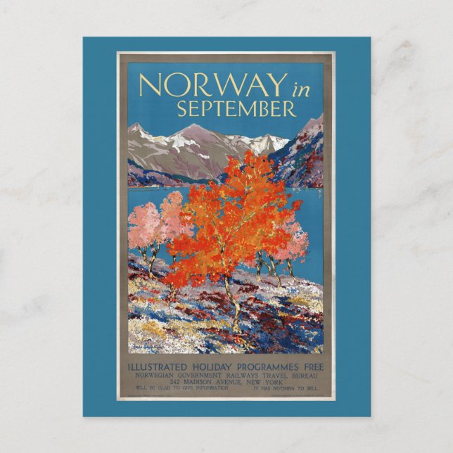 Postal Noruega en setiembre: Reponen afiche de época (Anverso)