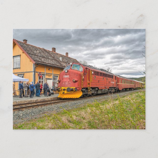 Postal Noruega: Locomotora diesel del veterano en Meråker (Anverso)