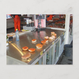 Postal Noruega, mercado de pescado de Bergen, puesto de h