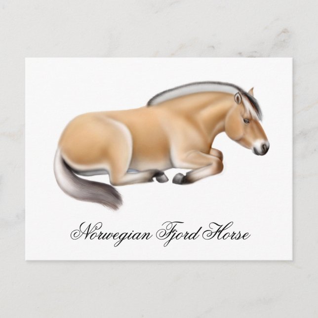 Postal noruega para caballos de fiordo (Anverso)