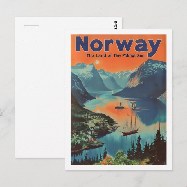 Postal Noruega Vintage Famoso Travel Place (Anverso / Reverso)