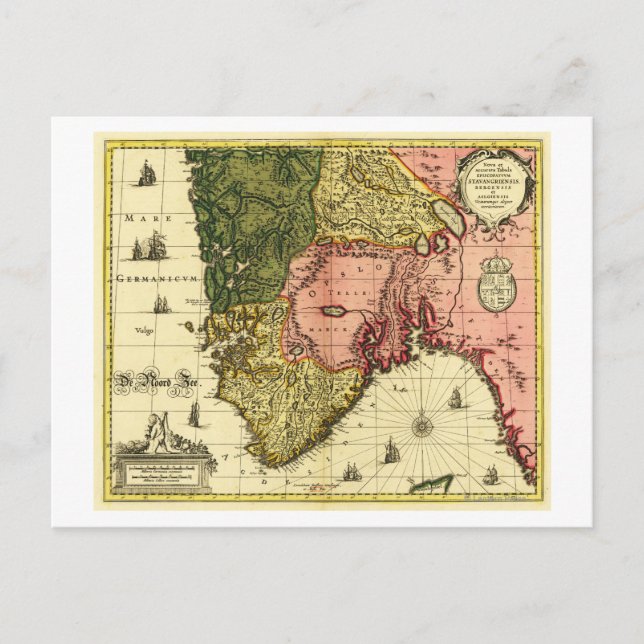 Postal NoruegaMapa PanorámicoNoruega (Anverso)