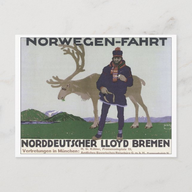 Postal Noruego-Fahrt (Anverso)