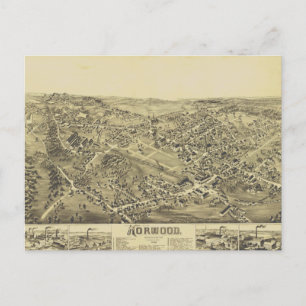 Postal Norwood, MAMÁES Mapa de Vintage 1882