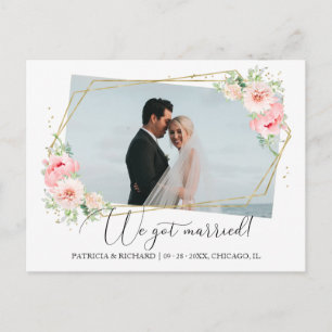 Postal Nos Casamos Anuncio de Huida Floral