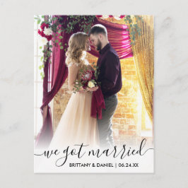 Postal Nos casamos con la fotografía de superposición de