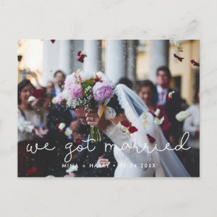 Postal Nos casamos Foto de boda con guión lindo