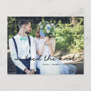Postal Nos casamos foto de boda sencilla