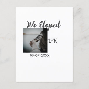 Postal Nos fugamos recién casados agregar fecha de la car