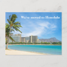Postal Nos hemos mudado a Honolulu Beach Photo Personaliz