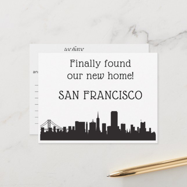 Postal Nos hemos mudado a San Francisco (Anverso/Reverso In Situ)