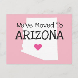Postal Nos hemos mudado al corazón rosado de Arizona