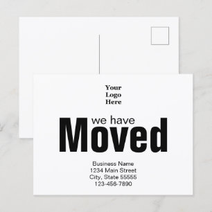 Postal Nos hemos mudado Anuncio de mudanza de empresa bla