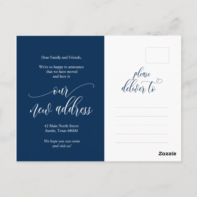 Postal Nos hemos mudado, anuncio de nueva dirección (Reverso)