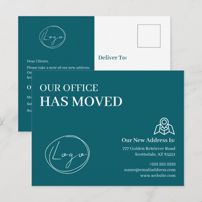 Postal Nos hemos mudado Cambio de dirección comercial (Anverso / Reverso)