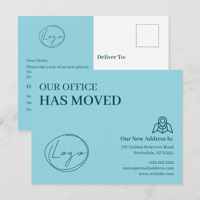 Postal Nos hemos mudado Cambio de dirección comercial (Anverso / Reverso)