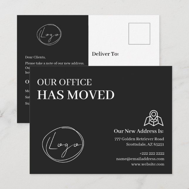 Postal Nos hemos mudado Cambio de dirección comercial (Anverso / Reverso)