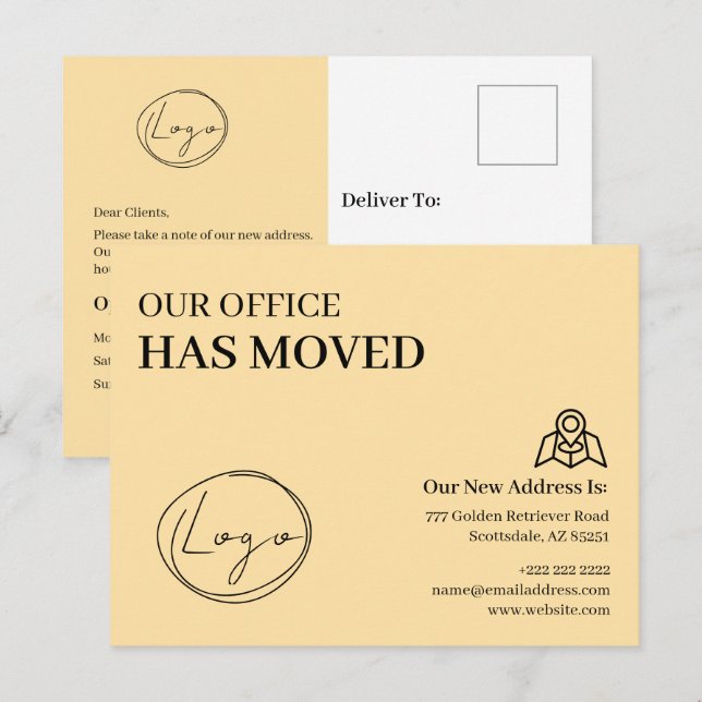 Postal Nos hemos mudado Cambio de dirección comercial (Anverso / Reverso)