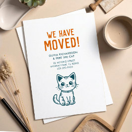 Postal Nos hemos mudado con nuestro gato