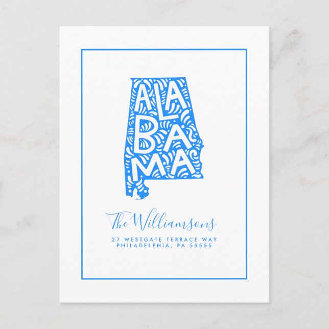 Postal Nos hemos mudado | Nueva dirección | Alabama (Anverso)