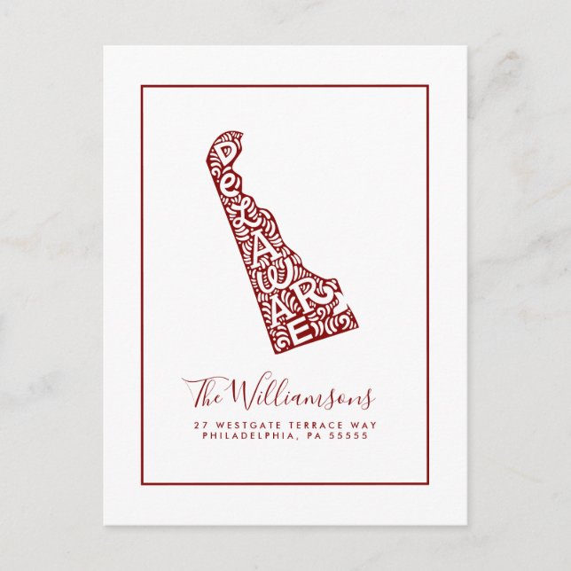 Postal Nos hemos mudado | Nueva dirección | Delaware (Anverso)