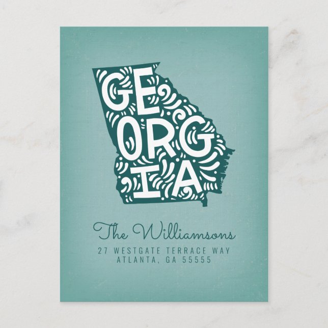 Postal Nos hemos mudado | Nueva dirección | Georgia (Anverso)