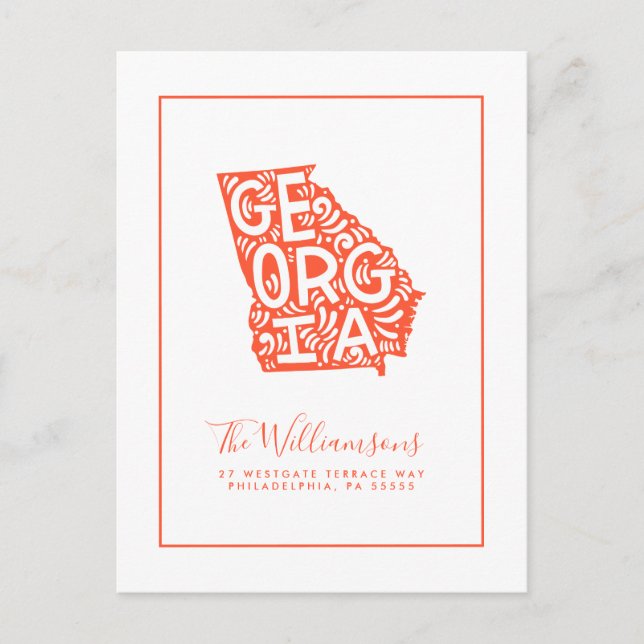 Postal Nos hemos mudado | Nueva dirección | Georgia (Anverso)