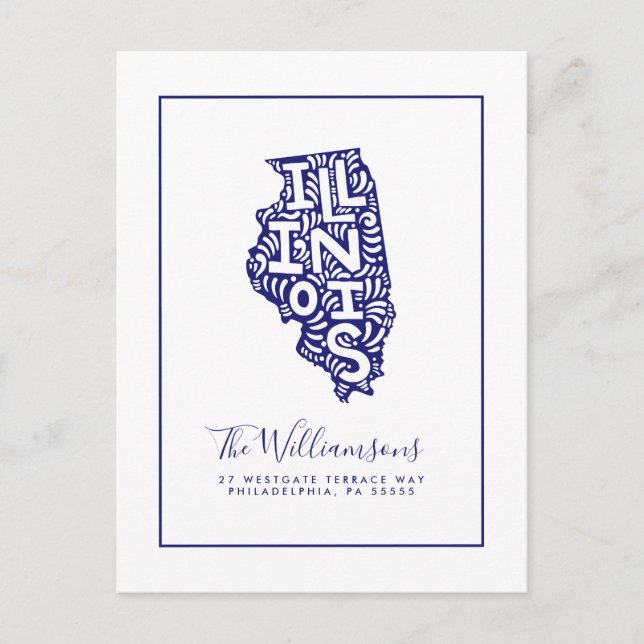 Postal Nos hemos mudado | Nueva dirección | Illinois (Anverso)