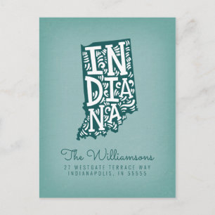 Postal Nos hemos mudado Nueva dirección Indiana