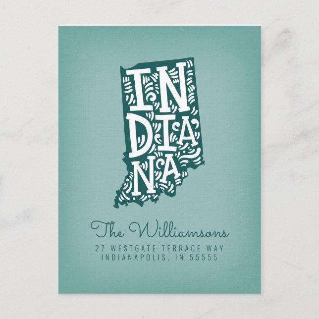 Postal Nos hemos mudado | Nueva dirección | Indiana (Anverso)