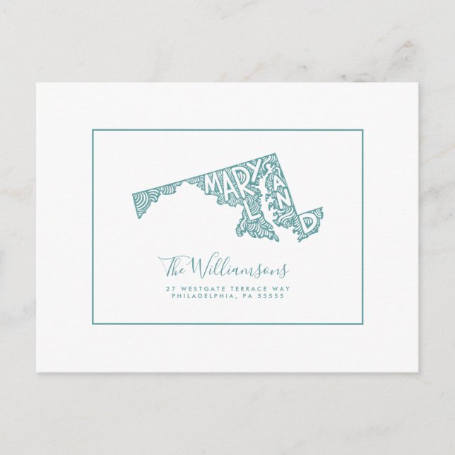 Postal Nos hemos mudado | Nueva dirección | Maryland (Anverso)