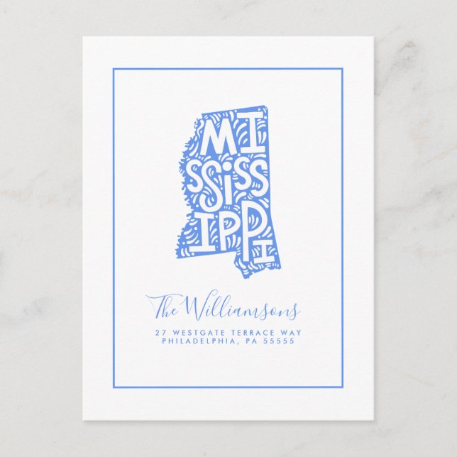 Postal Nos hemos mudado | Nueva dirección | Mississippi (Anverso)