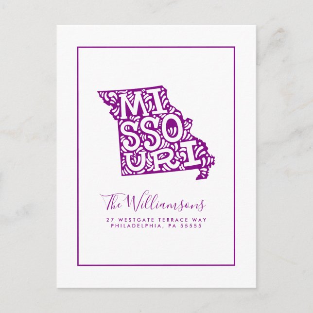 Postal Nos hemos mudado | Nueva dirección | Missouri (Anverso)