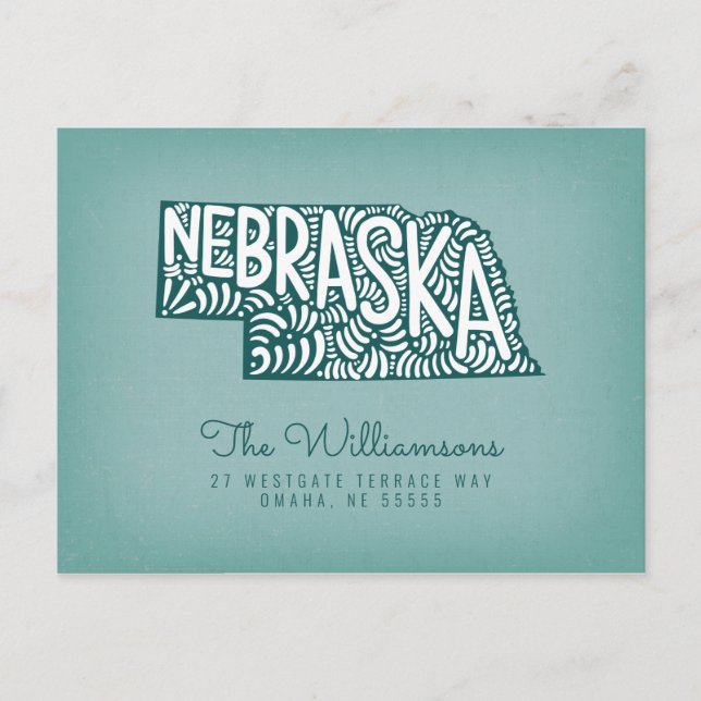 Postal Nos hemos mudado | Nueva dirección | Nebraska (Anverso)