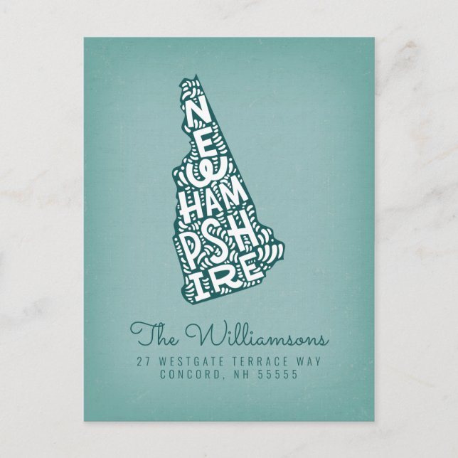 Postal Nos hemos mudado | Nueva dirección | New Hampshire (Anverso)