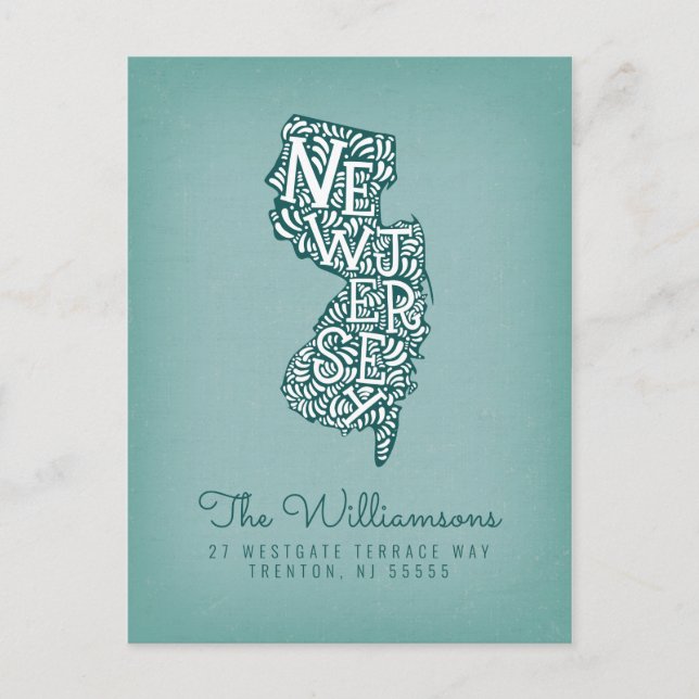 Postal Nos hemos mudado | Nueva dirección | Nueva Jersey (Anverso)