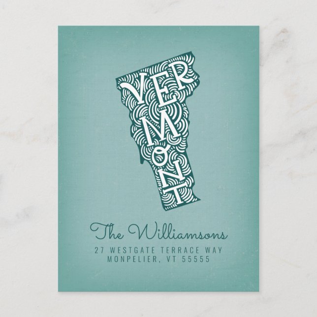 Postal Nos hemos mudado | Nueva dirección | Vermont (Anverso)