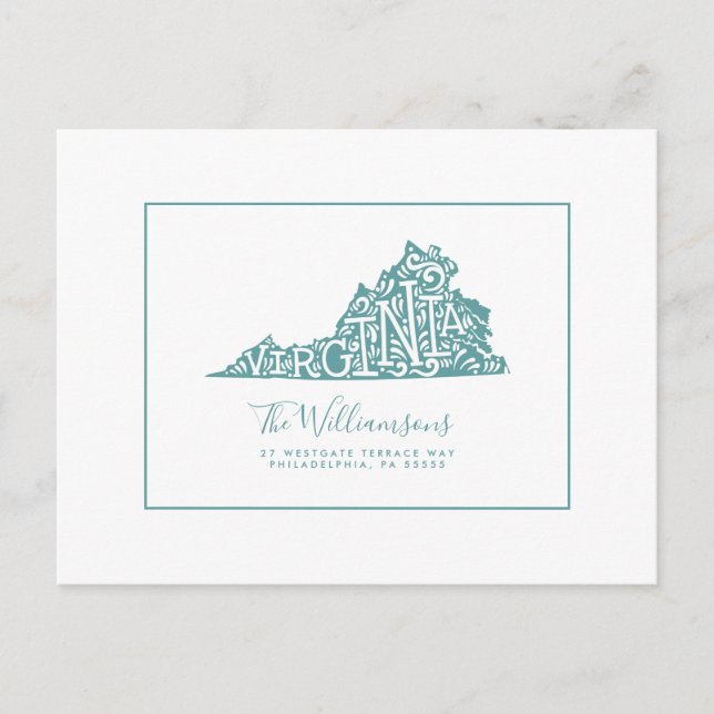 Postal Nos hemos mudado | Nueva dirección | Virginia (Anverso)