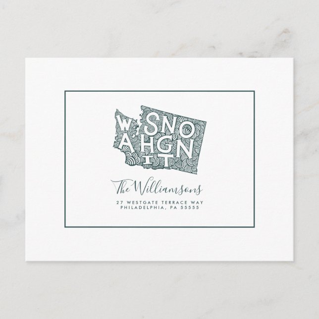 Postal Nos hemos mudado | Nueva dirección | Washington (Anverso)