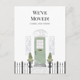 Postal Nos Mudamos Nueva Casa Puerta Acuarela Simple