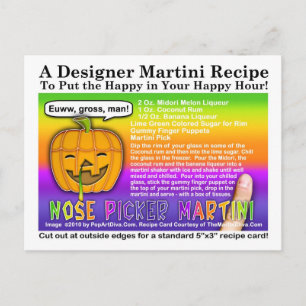 Postal Nose Picker Halloween Martini Postcard