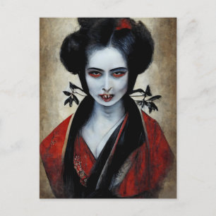 Postal Nosferatu Geisha   Retrato De Un Vampiro