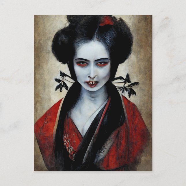 Postal Nosferatu Geisha | Retrato De Un Vampiro (Anverso)