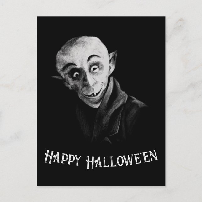 Postal Nosferatu Happy Halloween Postcard personalizable (Anverso)