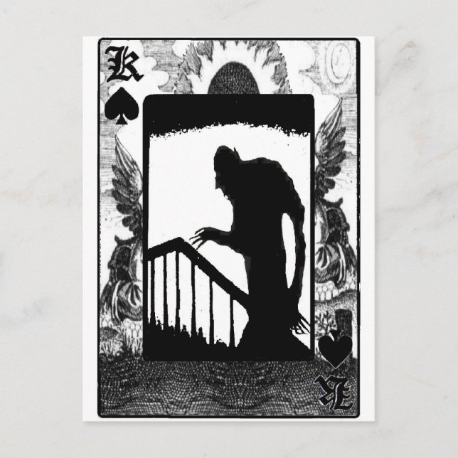 Postal Nosferatu-shadow en las escaleras (Anverso)