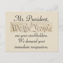 Postal Nosotros, el pueblo, exigimos la renuncia de Trump