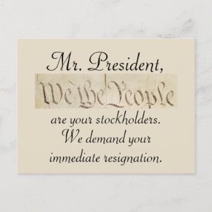 Postal Nosotros, el pueblo, exigimos la renuncia de Trump