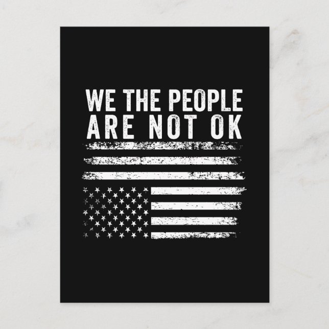 Postal Nosotros, el pueblo, no estamos bien, bandera nort (Anverso)