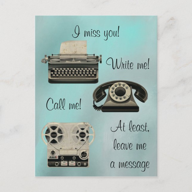 Postal Nostalgic Escríbeme Llamarme (Anverso)